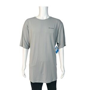 Columbia Mens Tech Trail Utility Short Sleeve  Crew Shirt Size 2X Tall Gray